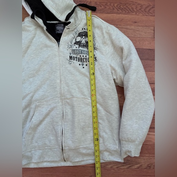 Modern Culture Lost Souls Motorcycles Hooded Zipper Sweatshirt - Size XL - Picture 5 of 8